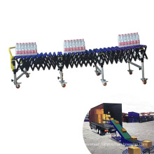 Adjustable height Inclined container handling telescopic conveyor